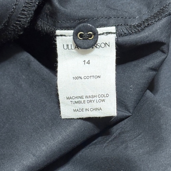 Ulla Johnson Black Cotton Tiered Button Front Dress Size 14 - Picture 8 of 10